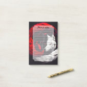 Post-it® Lune Crimson Loup blanc rouge (Sur un bureau)