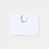 Post-it® Lune de croissant bleu avec fleurs blanches (Devant)