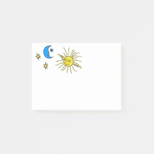 Post-it® Lune dormante et soleil souriant (Devant)