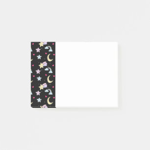 Post-it® Lune lunaire, étoiles et nuages Motif sur noir