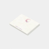 Post-it® Lune rose Croissant avec de jolies fleurs (Incliné)