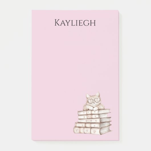 Post-it® Lunettes de cœur de chat Livres (Devant)