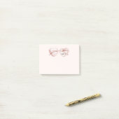 Post-it® Lunettes de cœur rose Amour (Sur un bureau)