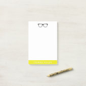 Post-it® Lunettes de Hipster et néon jaune (Sur un bureau)