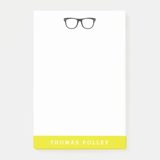 Post-it® Lunettes de Hipster et néon jaune (Devant)
