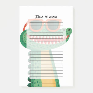 Post-it® Lunettes de soleil de crocodile drôles Mignon anim