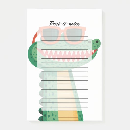 Post-it® Lunettes de soleil de crocodile drôles Mignon anim (Devant)