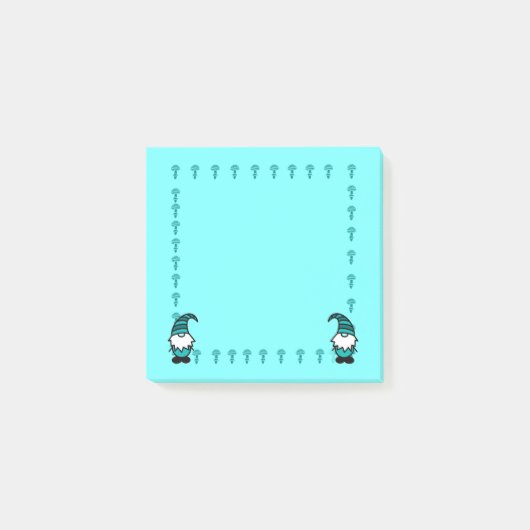 Post-it® Lutin bleu avec champignons (Devant)