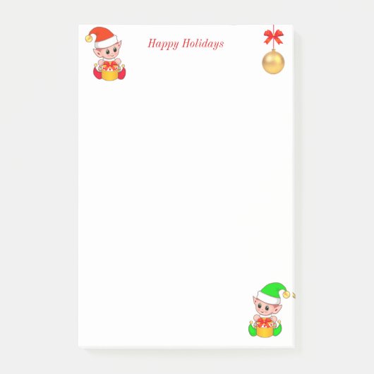 Post-it® Lutins de Noël mignons sur fond blanc (Devant)