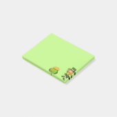 Post-it® Lutrin de lutin & pot d'or sur fond vert citron (Incliné)