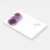 Post-it® Luxe Plum Penoies Floral Monogrammé (Incliné)