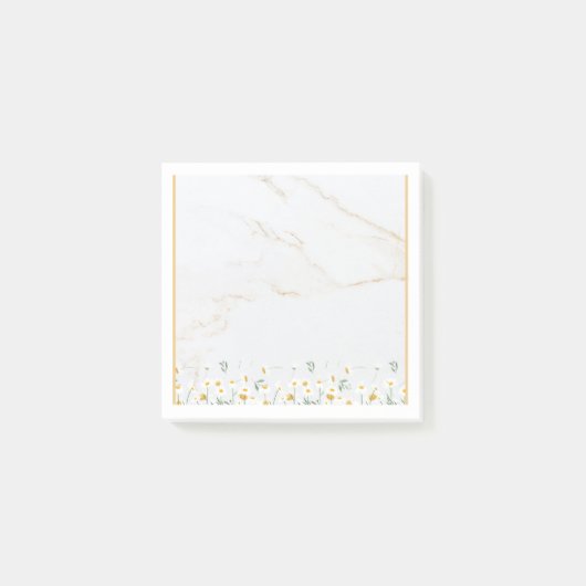 Post-it® Luxury Gold Marble Daisy Notes Block (Devant)