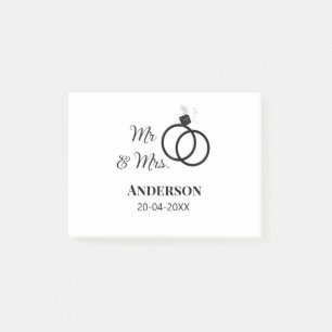 Post-it® M. et Mme ajoutent le nom de famille date année ca