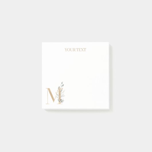 Post-it® M Monogram Floral Notes personnalisées (Devant)