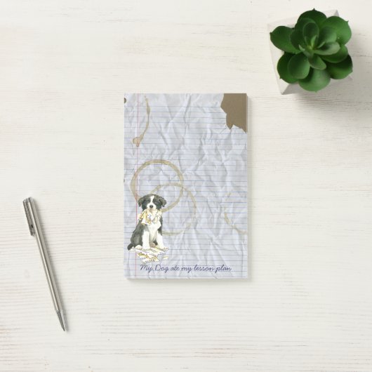 Post-it® Ma frontière Collie Ate mon plan de leçon (Bureau)