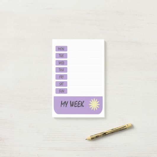 Post-it® Ma semaine de moins (Sur un bureau)