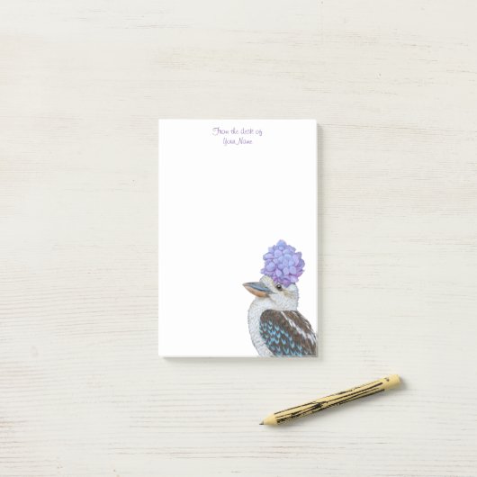 Post-it® Mabel la kookaburra note : (Sur un bureau)