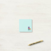 Post-it® Macarons arc-en-ciel mignons en aquarelle (Sur un bureau)
