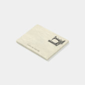 Post-it® Machine à coudre ancienne avec nom (Incliné)