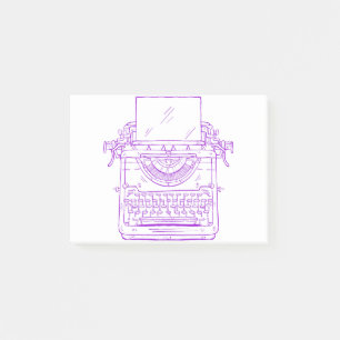 Post-it® machine à écrire violet vintage