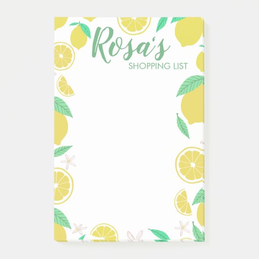 Post-it® Magasin d'épicerie de citrons Lovely Plan de repas (Devant)