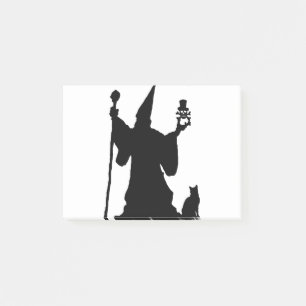 Post-it® Magic Cat Silhouette Sorcier Magique du crâne Assi