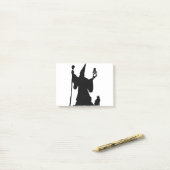 Post-it® Magic Cat Silhouette Sorcier Magique du crâne Assi (Sur un bureau)