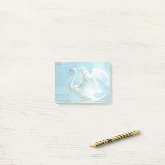 Post-it® Magical Swan (Sur un bureau)