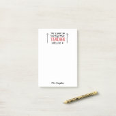 Post-it® Magnifique enseignant typographie moderne cadeau r (Sur un bureau)