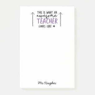 Post-it® Magnifique enseignant typographie moderne violet c