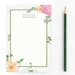 Post-it® Magnifique Vintage Floral Personnalisé Réceptionni<br><div class="desc">De jolies fleurs roses et oranges avec des vignes vertes décorent ce magnifique billet vintage à fleurs qu'il note. Personnalisez ce bureau à l'arrêt pour un réceptionniste ou un ami à l'ancienne qui aime les cadeaux monogrammes.</div>