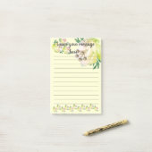 Post-it® Magnolia Jaune Laisser Votre Message Post-It Notes (Sur un bureau)
