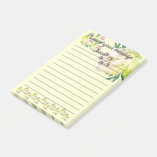 Post-it® Magnolia Jaune Laisser Votre Message Post-It Notes (Incliné)