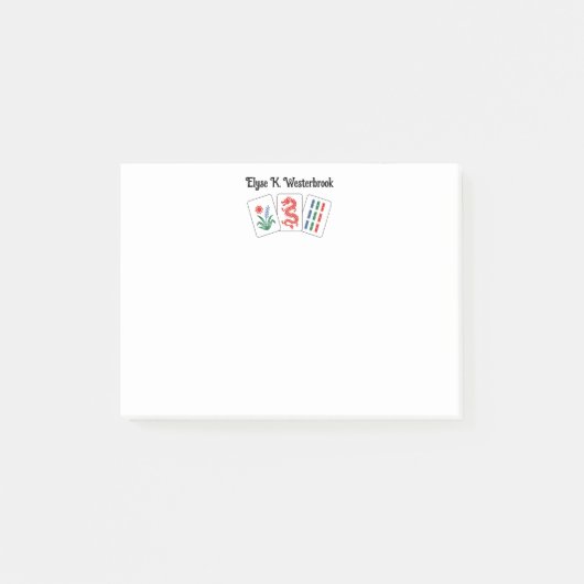 Post-it® Mah jongg 3 Tuiles avec nom (Devant)