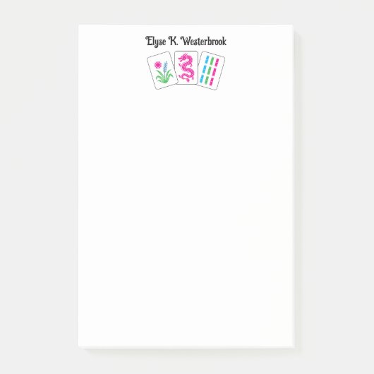 Post-it® Mah jongg 3 tuiles avec nom couleurs DIY (Devant)