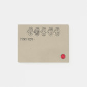 Post-it® Main Drawn Mittens et Heart for Mom Notes (Devant)