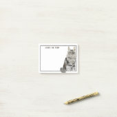 Post-it® Maine Coon Cat | Texte modifiable amusant (Sur un bureau)