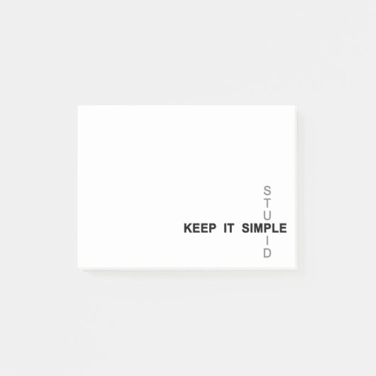Post-it® Maintenez-le simple et stupide (Devant)