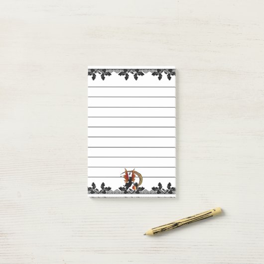 Post-it® Maïs chat cosmique (Sur un bureau)