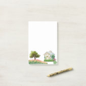 Post-it® Maison avec fleurs Jardin Post-it Notes (Sur un bureau)