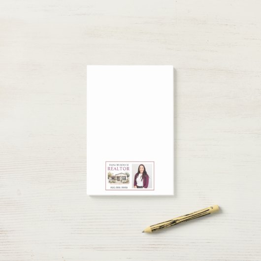 Post-it® Maison d'aquarelle moderne Realtor (Sur un bureau)