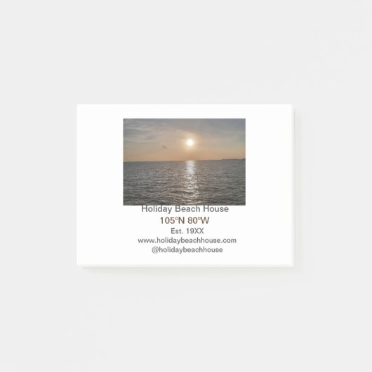Post-it® Maison de plage de vacances longitude latitude est (Devant)