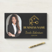 Post-it® Maison Élégante Clé Dorée Realtor Professionnel (Sur un bureau)