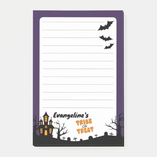 Post-it® Maison hantée et arbres Éffrayants de 4"x6" (Devant)