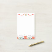 Post-it® Maisons d'hiver de Noël Vacances Cloches Pastel (Sur un bureau)