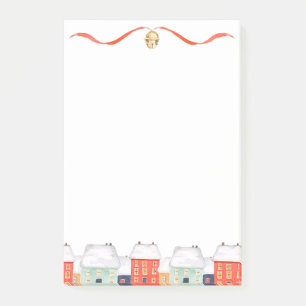 Post-it® Maisons d'hiver de Noël Vacances Cloches Pastel