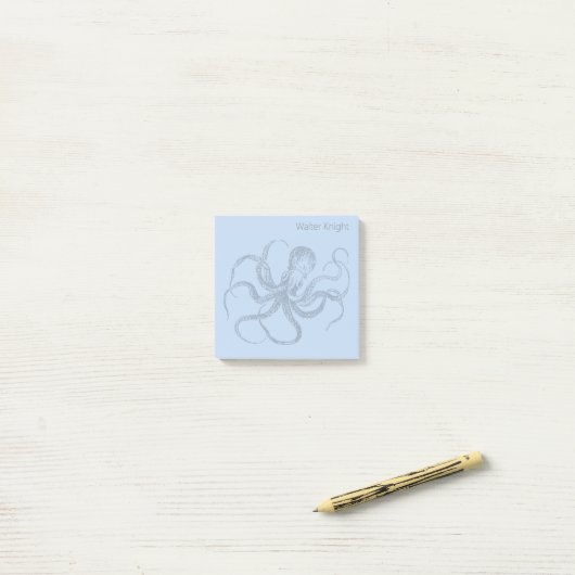 Post-it® Make Your Own Custom Name Octopus Sticky Notes (Sur un bureau)