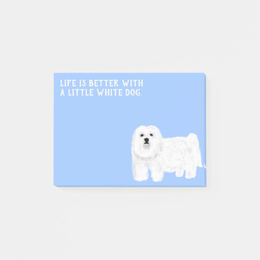 Post-it® Maltais ou coton de Tulear Little White Dog (Devant)