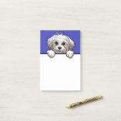 Post-it® Maltese Cute Peeking Cadeaux Amoureux de les chien (Sur un bureau)