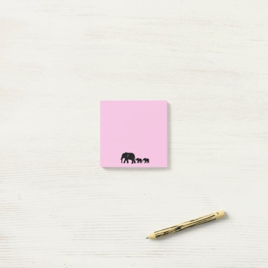 Post-it® Mama Elephant with Babies Post it Notes (Sur un bureau)